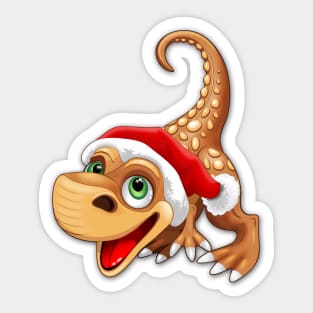 Dinosaur Baby Cute Santa Claus Sticker